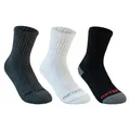 Decathlon Kids High-Cut Sport Socks Artengo Rs500 Tri-Pack - Black/White/Grey Artengo