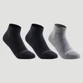 Decathlon Kids Mid-Cut Sport Socks Artengo Rs160 Tri-Pack - Black/Grey Artengo