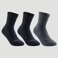 Decathlon Kids High-Cut Sport Socks Artengo Rs500 Tri-Pack - Black/Grey Artengo