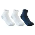 Decathlon Kids Mid-Cut Sport Socks Artengo Rs500 Tri-Pack - White/Navy Artengo