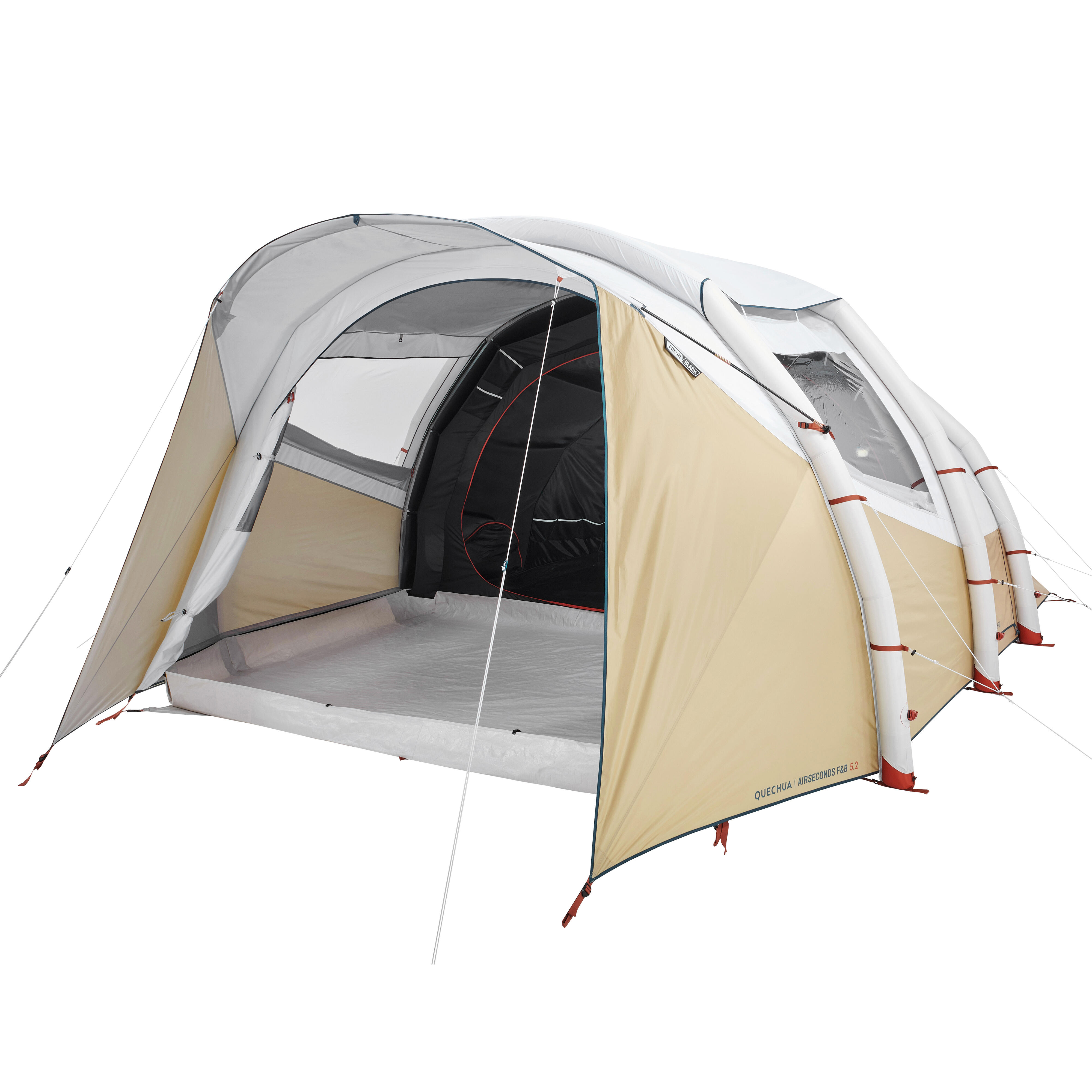 Decathlon Inflatable Camping Tent - Air Seconds 5.2 F&B - 5 People - 2 Inner Tubes Quechua
