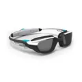 Decathlon Swimming Goggles - Turn Size S - Smoked Lenses - White/Black/Turquoise Nabaiji