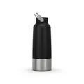 Decathlon Hiking Stainless Steel Water Bottle With Screw Top Mh100 1L - Black Quechua
