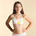 Decathlon Girls’ 2-Piece Swimming Swimsuit Top Lila Ama - White Nabaiji