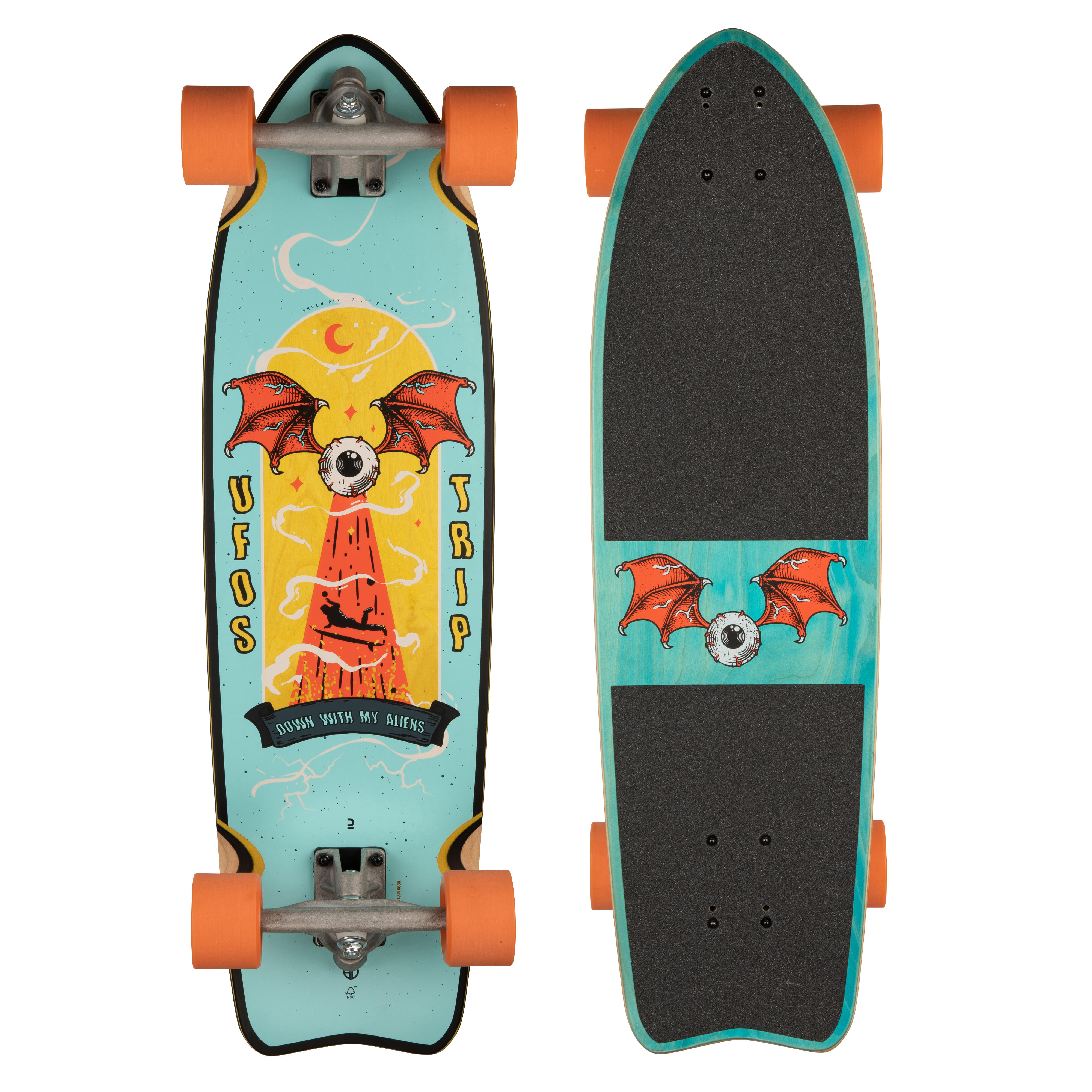 Decathlon 150Mm Longboard Fish 500 - Ufo Trip Oxelo