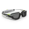Decathlon Swimming Goggles Turn Size L Smoked Lenses - Black/Grey/Yellow Nabaiji