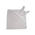 Kikadu - Hooded Bath Towel - Rabbit - Silver Grey
