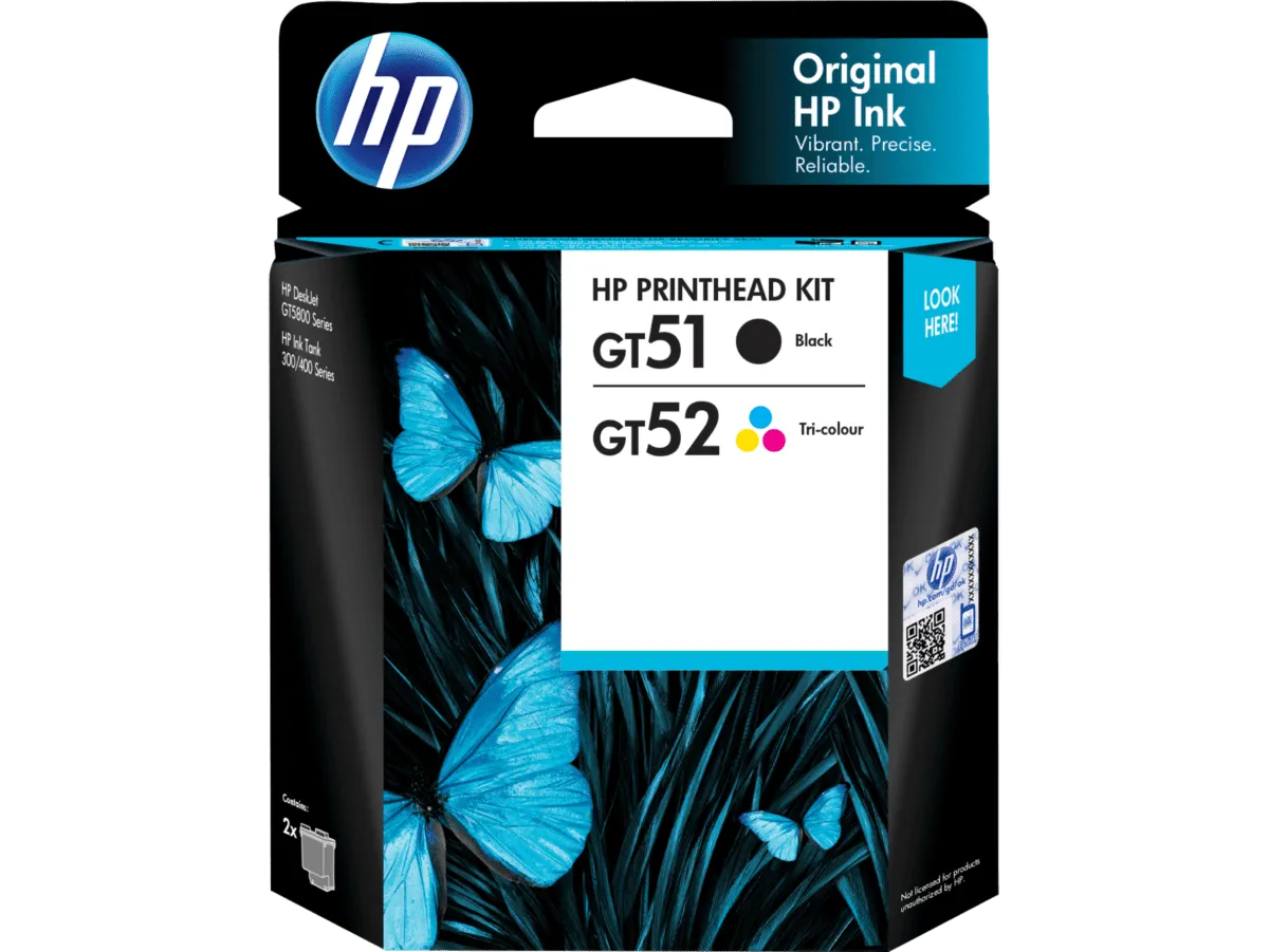 HP GT51/GT52 2-pack Black/Tri-color Printhead Replacement Kit