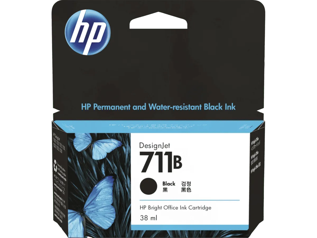HP 711B 38-ml Black DesignJet Ink Cartridge