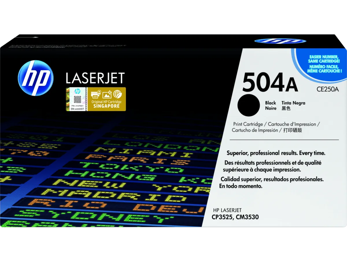 HP 504A Black Original LaserJet Toner Cartridge