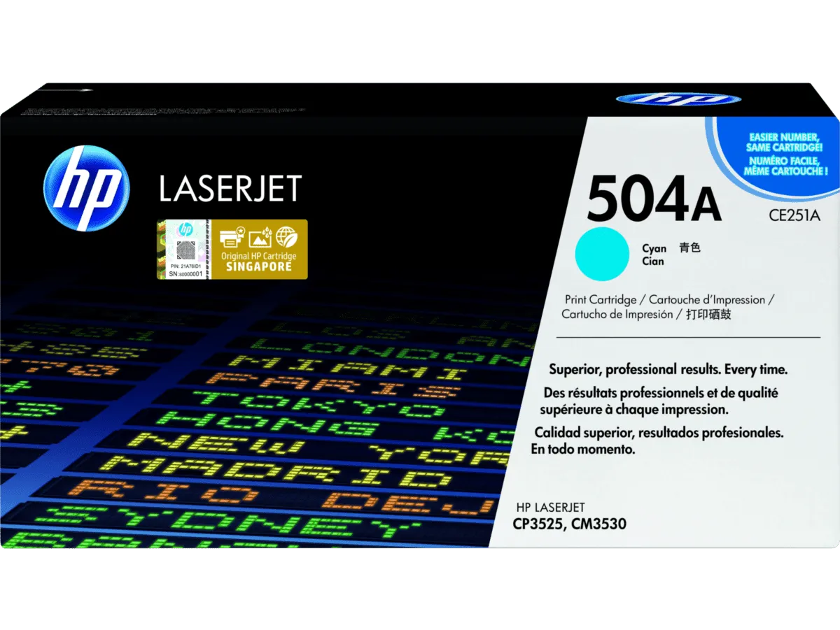 HP 504A Cyan Original LaserJet Toner Cartridge