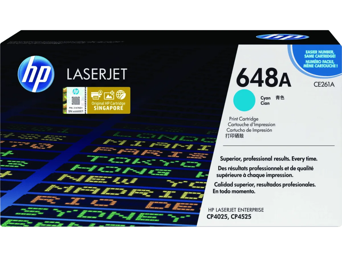 HP 648A Cyan Original LaserJet Toner Cartridge
