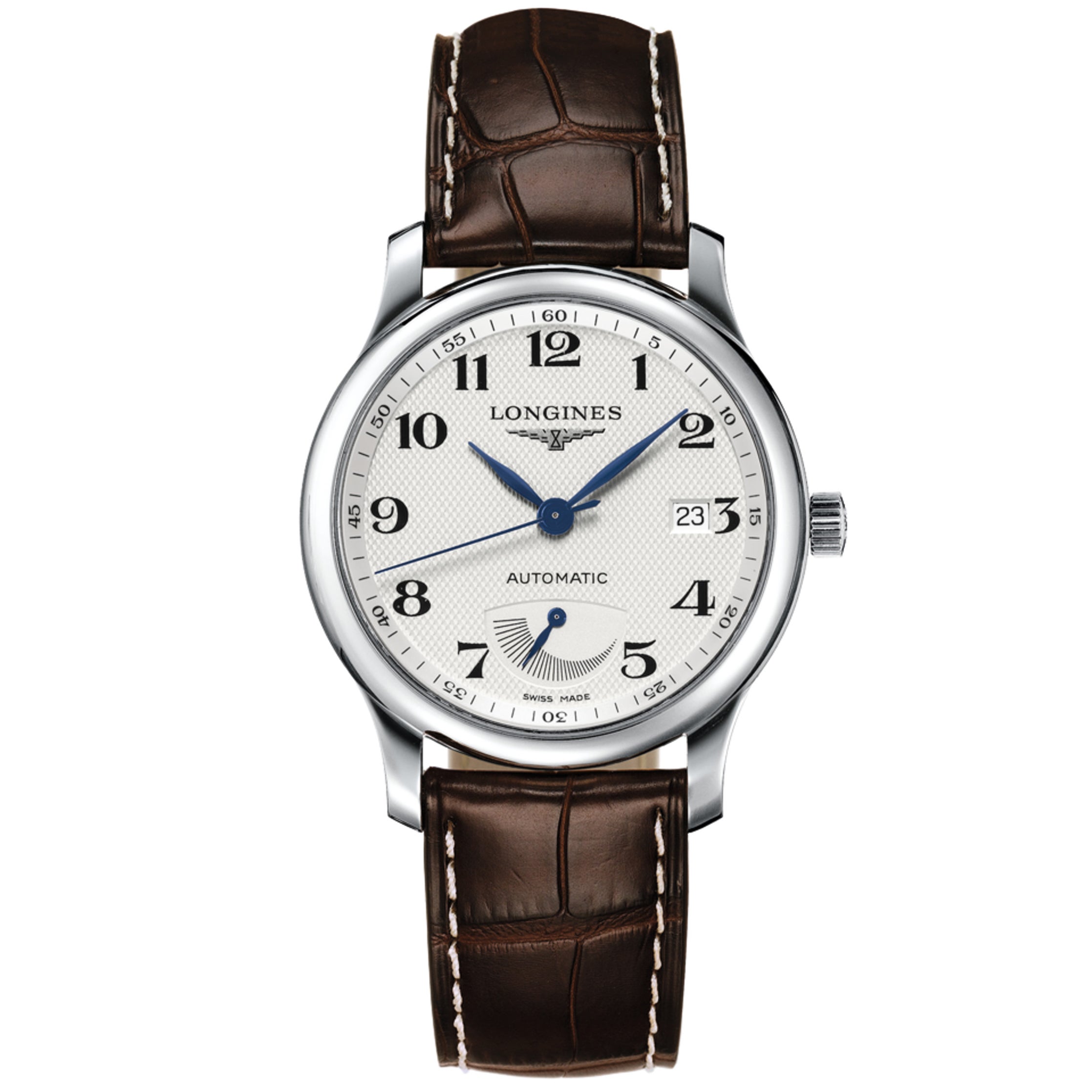 Longines Master Collection Silver 11 Arab Dial Brown Strap