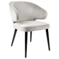 Cafe Lighting Harlow Black Dining Chair Grey Velvet