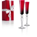 Baccarat Mille Nuits Flutissimo Champagne Flute Set Red 2pce