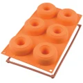 Silikomart Donuts Silicone Mould 6 Cup Orange
