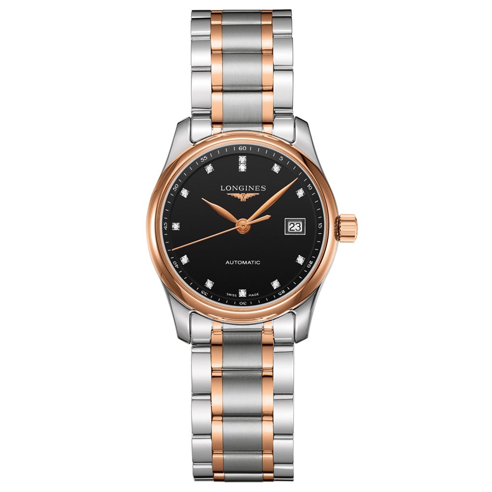 Longines Master C. Diamond Blk Dial S/Steel & P/Gold Watch