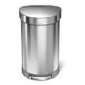 Simplehuman Brushed S/Steel Semi-Round Step Can 45L