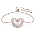 Swarovski Una Crystal Pavé Heart Bracelet Rose Gold Plated