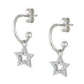 Marianna Lemos Star Hoop Earrings Silver
