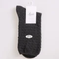Levante 100% Textured Cotton Socks One Size Fit My Slate