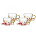 Ashdene Springtime Soiree D/Walled Glass Cup & Saucer Set