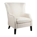 Cafe Lighting Kristian Wing Back Arm Chair Natural Linen