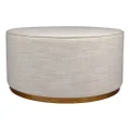 Cafe Lighting Ames Round Ottoman Off White Linen