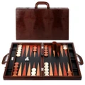 Renzo Thesius Leather Backgammon Briefcase Brown
