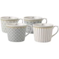 Laura Ashley Tea Collectables Porcelain Mug Grey Set 4pce