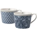 Laura Ashley Tea Collectables Porcelain Mug Blue Set 2pce
