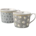 Laura Ashley Tea Collectables Porcelain Mug Grey Set 2pce