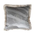 Roberto Cavalli Macro Zebrage Monogram Cushion Light Grey 40x40cm