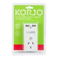 Korjo Two Port USB Adaptor Plug for Australia and the USA