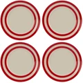 Cornishware Breakfast Plate Red 22cm Set 4pce