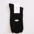 Levante 100% Textured Cotton Socks One Size Fit My Black