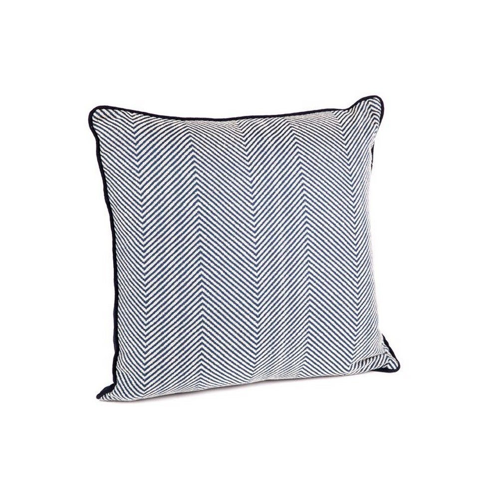 Cafe Lighting Candace Square Feather Cushion Chevron Blue