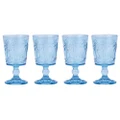 A.Trends Palm Tree Glass Goblet Set Blue 350ml 4pce