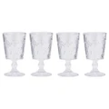 A.Trends Palm Tree Glass Goblet Set Clear 350ml 4pce