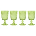 A.Trends Palm Tree Glass Goblet Set Green 4pce 350ml