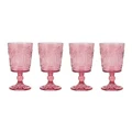 A.Trends Palm Tree Glass Goblet Set Pink 350ml 4pce