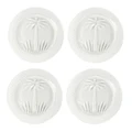 A.Trends Palm Tree Glass Plate Set Clear 18cm 4pce