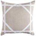 Paloma Handcrafted Linen Newport Cushion Sand & White 55x55cm