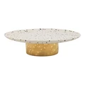 Ecology Speckle Footed Cake Stand Gold Foot Polka 32cm