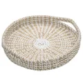 Ladelle Seagrass Woven Serving Tray White 35cm