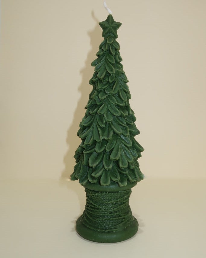 Love Ally Star Tree Beeswax Candle Green 31cm