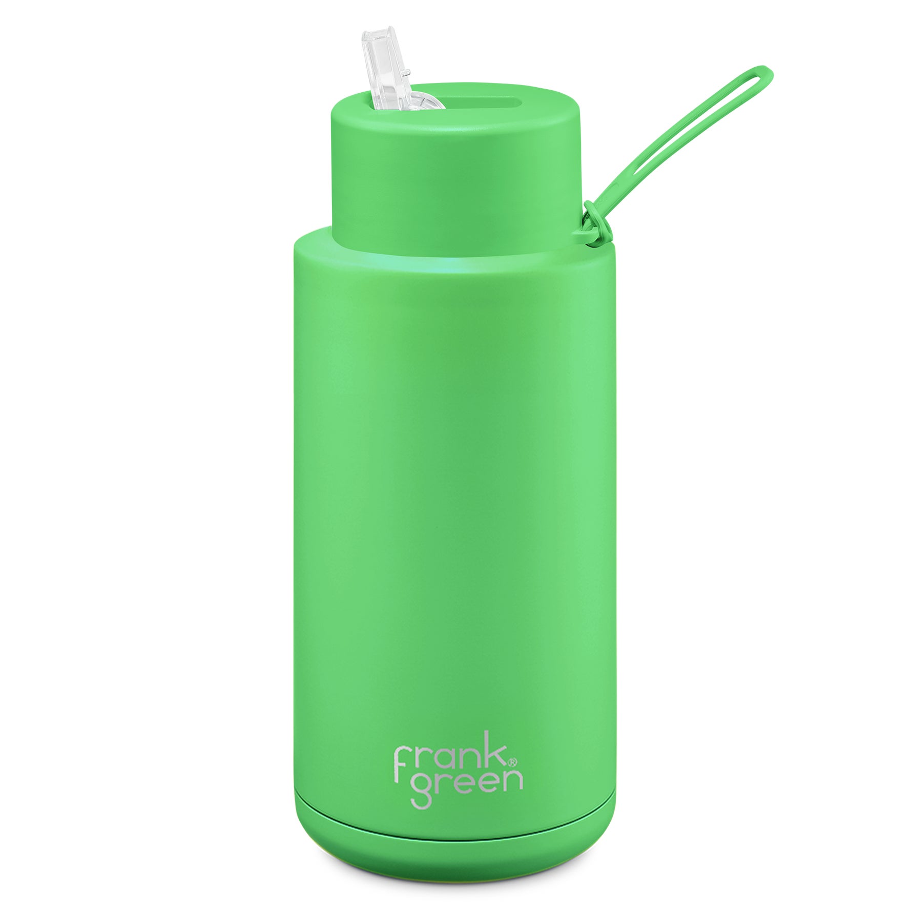 Frank Green Neon Green Reusable Bottle w/Straw 1L