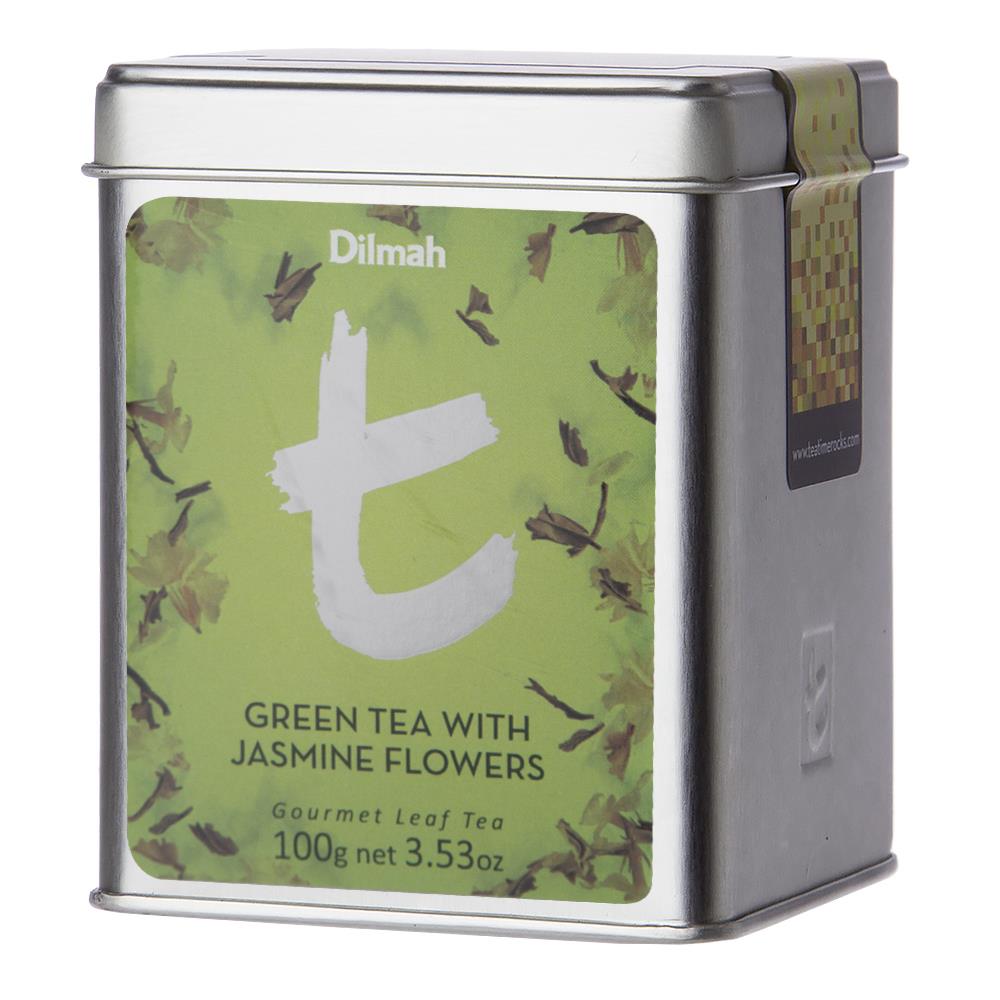 Dilmah t-Series Green Tea w/Jasmine Flowers Tin Caddy 100g