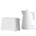 Alessi Plisse Electric Kettle & Toaster Set White