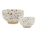 Ecology Speckle Footed Bowl Set Polka/Gold 2pce